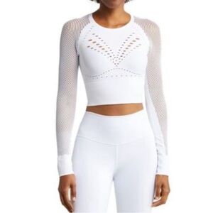 Alo Yoga Open Air Seamless Long Sleeve Cropped Shirt M NWT